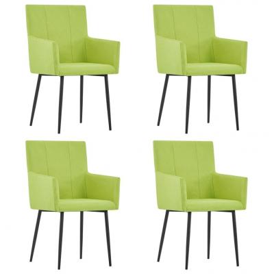 Emaga vidaxl krzesła jadalniane z podłokietnikami, 4 szt., zielone, tkanina