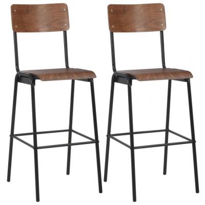 Emaga vidaxl krzesła barowe, 2 szt., brązowe, sklejka i stal