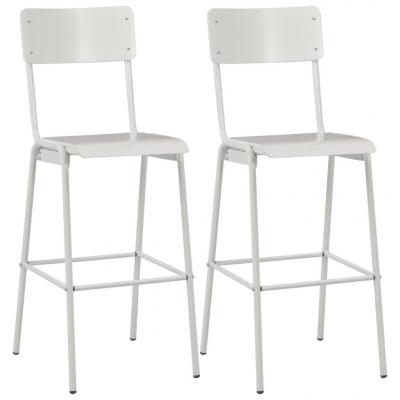 Emaga vidaxl krzesła barowe, 2 szt., białe, sklejka i stal