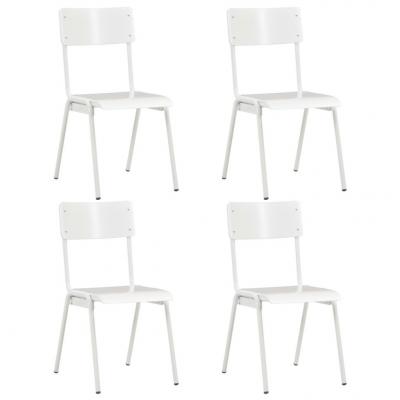 Emaga vidaxl krzesła do jadalni, 4 szt., białe, sklejka i stal