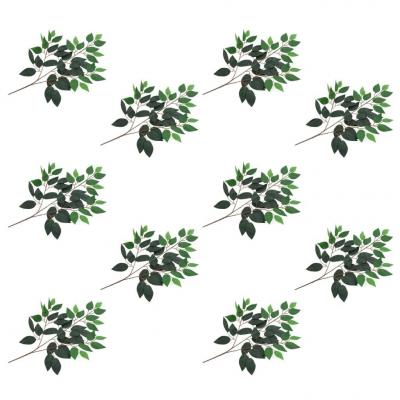 Emaga vidaxl sztuczne gałązki fikusa, 10 szt., zielone, 65 cm