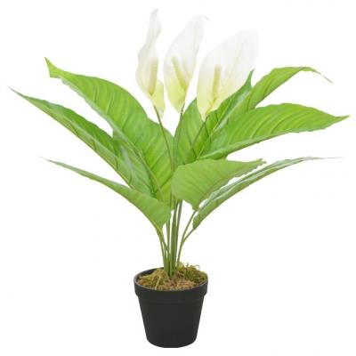 Emaga vidaxl sztuczna roślina anturium z doniczką, biały, 55 cm