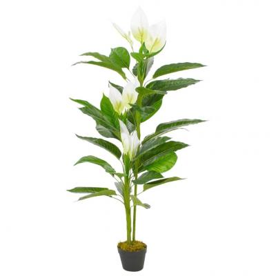 Emaga vidaxl sztuczna roślina anturium z doniczką, biały, 155 cm