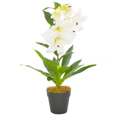 Emaga vidaxl sztuczna lilia z doniczką, biały, 65 cm