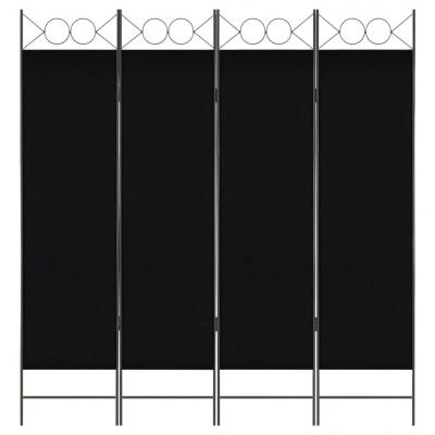 Emaga vidaxl parawan 4-panelowy, czarny, 160 x 180 cm