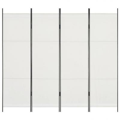Emaga vidaxl parawan 4-panelowy, biały, 200 x 180 cm