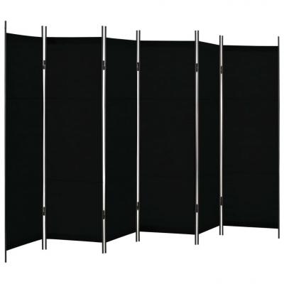 Emaga vidaxl parawan 6-panelowy, czarny, 300 x 180 cm