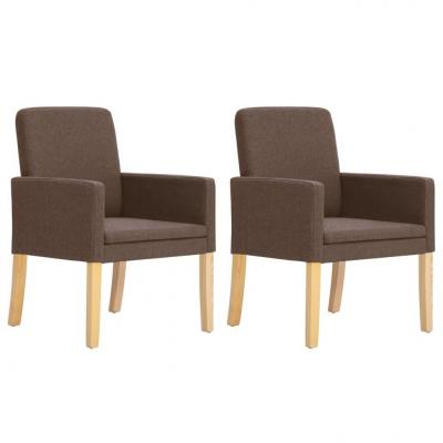 Emaga vidaxl krzesła jadalniane, 2 szt., brązowe, tapicerowane tkaniną