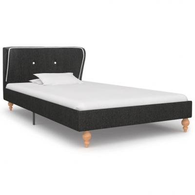 Emaga vidaxl rama łóżka, ciemnoszara, płótno konopne, 90 x 200 cm