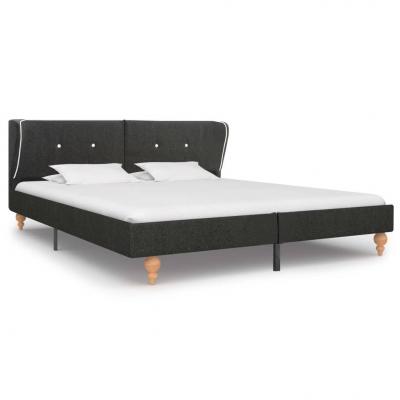 Emaga vidaxl rama łóżka, ciemnoszara, płótno konopne, 160 x 200 cm