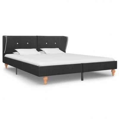 Emaga vidaxl rama łóżka, ciemnoszara, płótno konopne, 180 x 200 cm