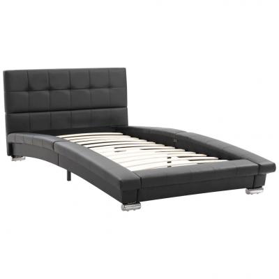 Emaga vidaxl rama łóżka, czarna, sztuczna skóra, 200 x 90 cm