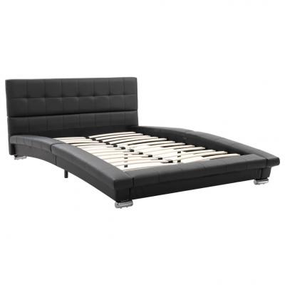 Emaga vidaxl rama łóżka, czarna, sztuczna skóra, 200 x 120 cm