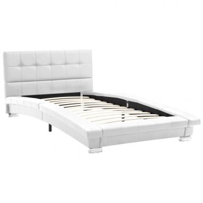 Emaga vidaxl rama łóżka, biała, sztuczna skóra, 200 x 90 cm