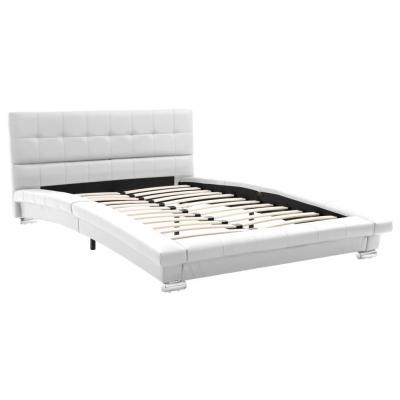 Emaga vidaxl rama łóżka, biała, sztuczna skóra, 200 x 120 cm