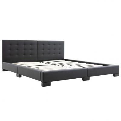 Emaga vidaxl rama łóżka, czarna, sztuczna skóra, 200 x 180 cm