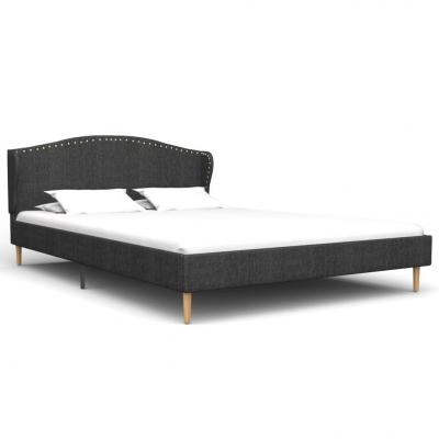 Emaga vidaxl rama łóżka, ciemnoszara, tapicerowana tkaniną, 200x140 cm