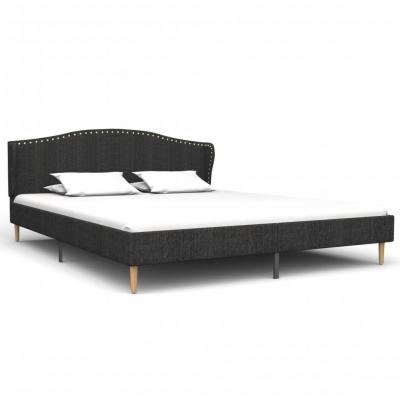 Emaga vidaxl rama łóżka, ciemnoszara, tapicerowana tkaniną, 180 x 200 cm