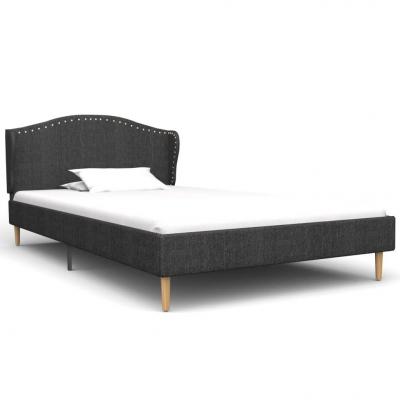 Emaga vidaxl rama łóżka, ciemnoszara, tapicerowana tkaniną, 90 x 200 cm