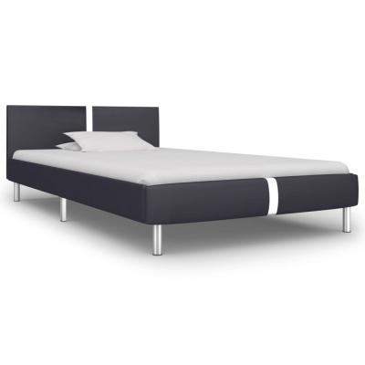 Emaga vidaxl rama łóżka, czarna, sztuczna skóra, 90 x 200 cm