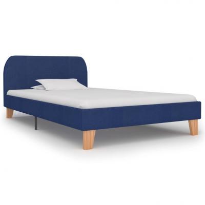 Emaga vidaxl rama łóżka, niebieska, tkanina, 90 x 200 cm