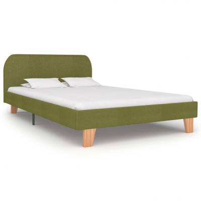 Emaga vidaxl rama łóżka, zielona, tkanina, 120 x 200 cm
