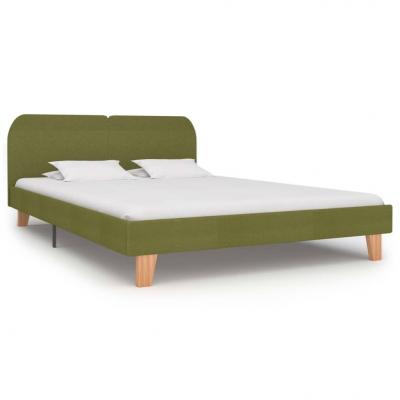 Emaga vidaxl rama łóżka, zielona, tkanina, 160 x 200 cm