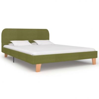 Emaga vidaxl rama łóżka, zielona, tkanina, 140 x 200 cm