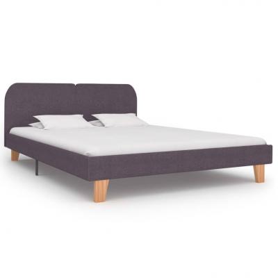 Emaga vidaxl rama łóżka, kolor taupe, tkanina, 160 x 200 cm