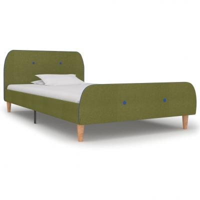 Emaga vidaxl rama łóżka, zielona, tapicerowana tkaniną, 90 x 200 cm
