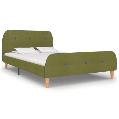 Emaga vidaxl rama łóżka, zielona, tapicerowana tkaniną, 120 x 200 cm