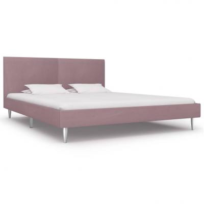 Emaga vidaxl rama łóżka, różowa, tapicerowana tkaniną, 180 x 200 cm