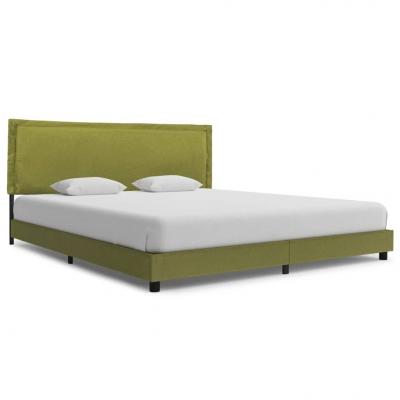 Emaga vidaxl rama łóżka, zielona, tapicerowana tkaniną, 160 x 200 cm