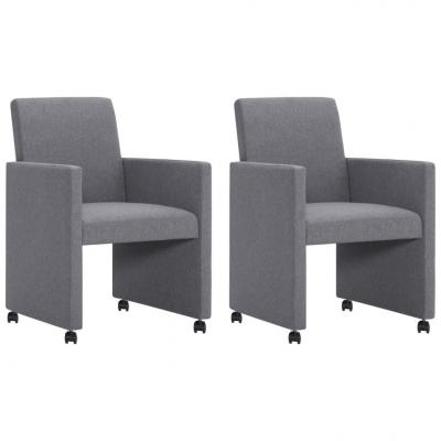 Emaga vidaxl krzesła do jadalni, 2 szt., jasnoszare, tapicerowane tkaniną