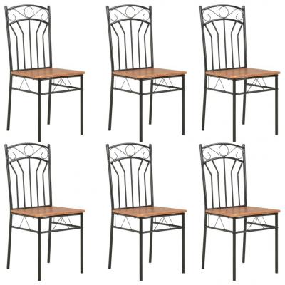 Emaga vidaxl krzesła do jadalni, 6 szt., brązowe, mdf