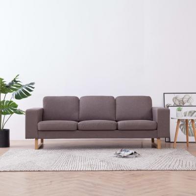 Emaga vidaxl 3-osobowa sofa tapicerowana tkaniną, taupe