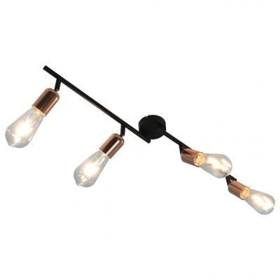 Emaga vidaxl lampa z 4 reflektorami, czarno-miedziana, 60 cm, e27
