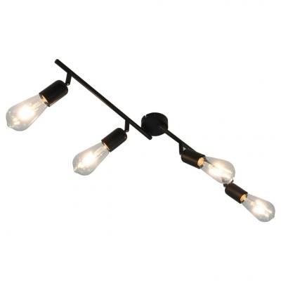 Emaga vidaxl lampa, 4 reflektory, żarówki żarowe, 2 w, czarna, 60 cm, e27