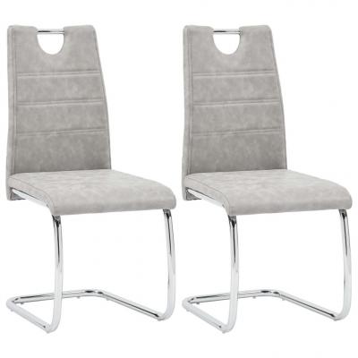 Emaga vidaxl krzesła jadalniane, 2 szt., jasnoszare, sztuczna skóra