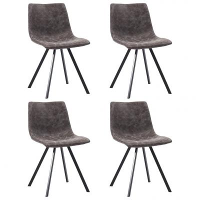 Emaga vidaxl krzesła jadalniane, 4 szt., brązowe, sztuczna skóra