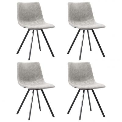 Emaga vidaxl krzesła jadalniane, 4 szt., jasnoszare, sztuczna skóra