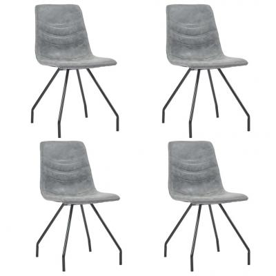 Emaga vidaxl krzesła jadalniane, 4 szt., ciemnoszare, sztuczna skóra