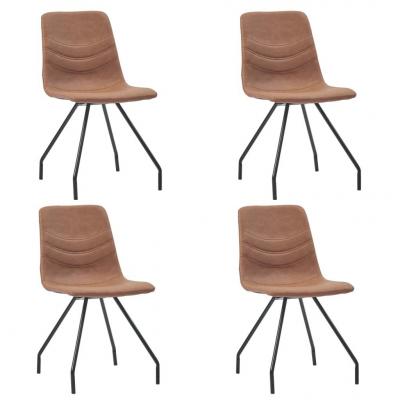 Emaga vidaxl krzesła jadalniane, 4 szt., brązowe, sztuczna skóra