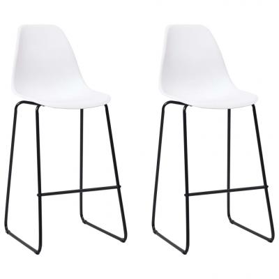 Emaga vidaxl krzesła barowe, 2 szt., białe, plastik