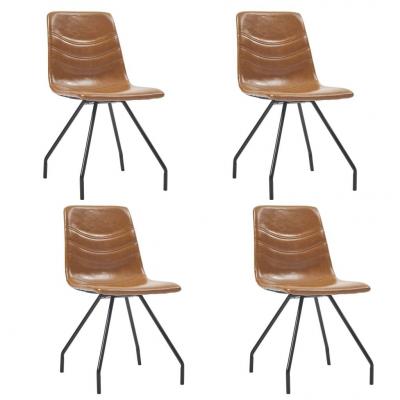 Emaga vidaxl krzesła jadalniane, 4 szt., kolor koniaku, sztuczna skóra