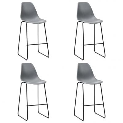 Emaga vidaxl krzesła barowe, 4 szt., szare, plastik
