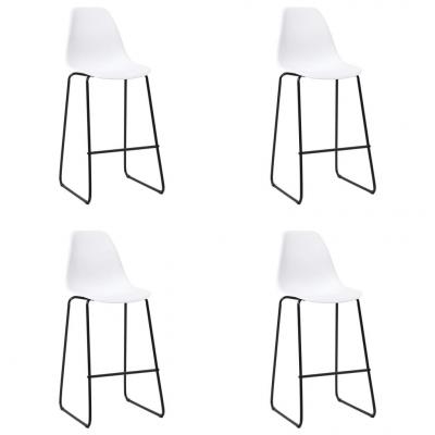 Emaga vidaxl krzesła barowe, 4 szt., białe, plastik