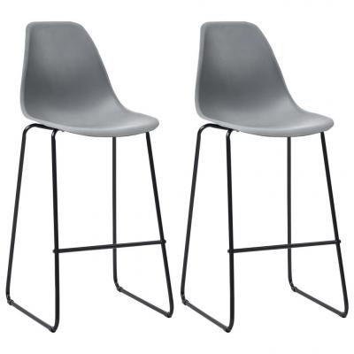Emaga vidaxl krzesła barowe, 2 szt., szare, plastik