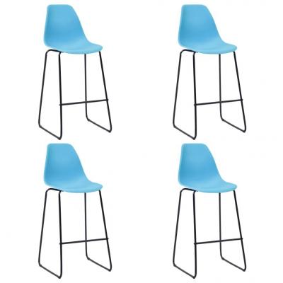 Emaga vidaxl krzesła barowe, 4 szt., niebieskie, plastik