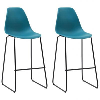Emaga vidaxl krzesła barowe, 2 szt., turkusowe, plastik